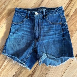 American Eagle Stretch Sky High Shortie Denim Shorts Sz 00
